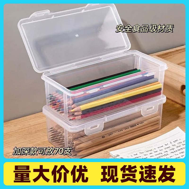 Large Capacity Transparent Pencil Case Makeup Organizer Stationery Storage Box Pen Holder Pouch