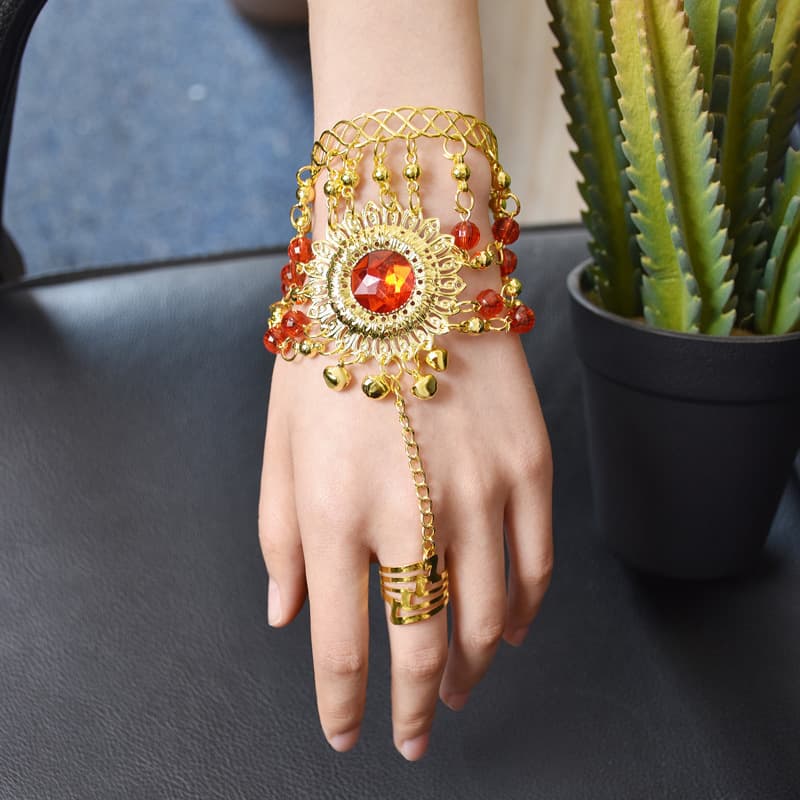 Ethnic Indian Jewelry Set: Forehead Chain, Necklace, Bracelet Ring Combo, Earrings, Dance Hanfu Accessories, Ancient Western Region Style