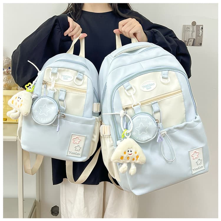 Preppy Style Fresh and Cute Backpack for Middle and High School Students Lightweight Versatile Girls Large Capacity Schoolbag