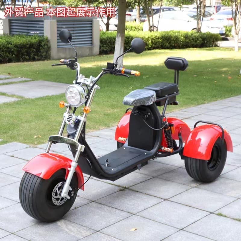 Three-Wheeled Two-Seater Electric Motorcycle for Adults and Seniors, Popular Model with Side-Mounted Three Wheels
