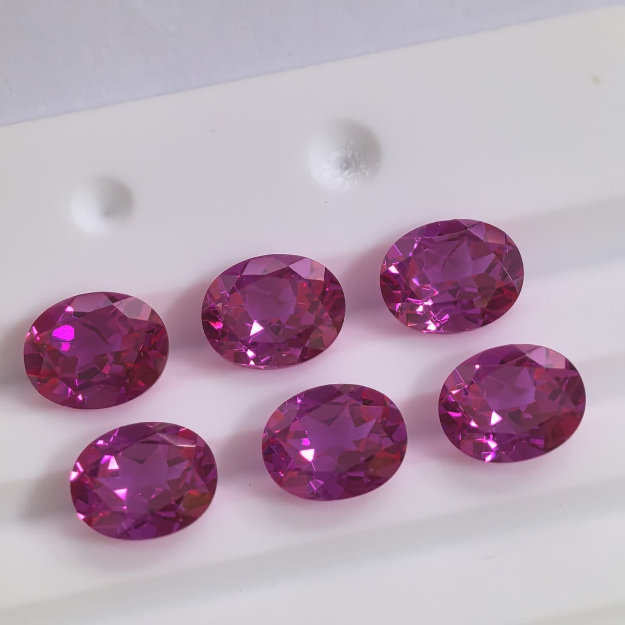 No. 3 Rose Red Oval Gemstone Cabochon Loose Stone Egg-Shaped Red Corundum Jewelry Setting Stone