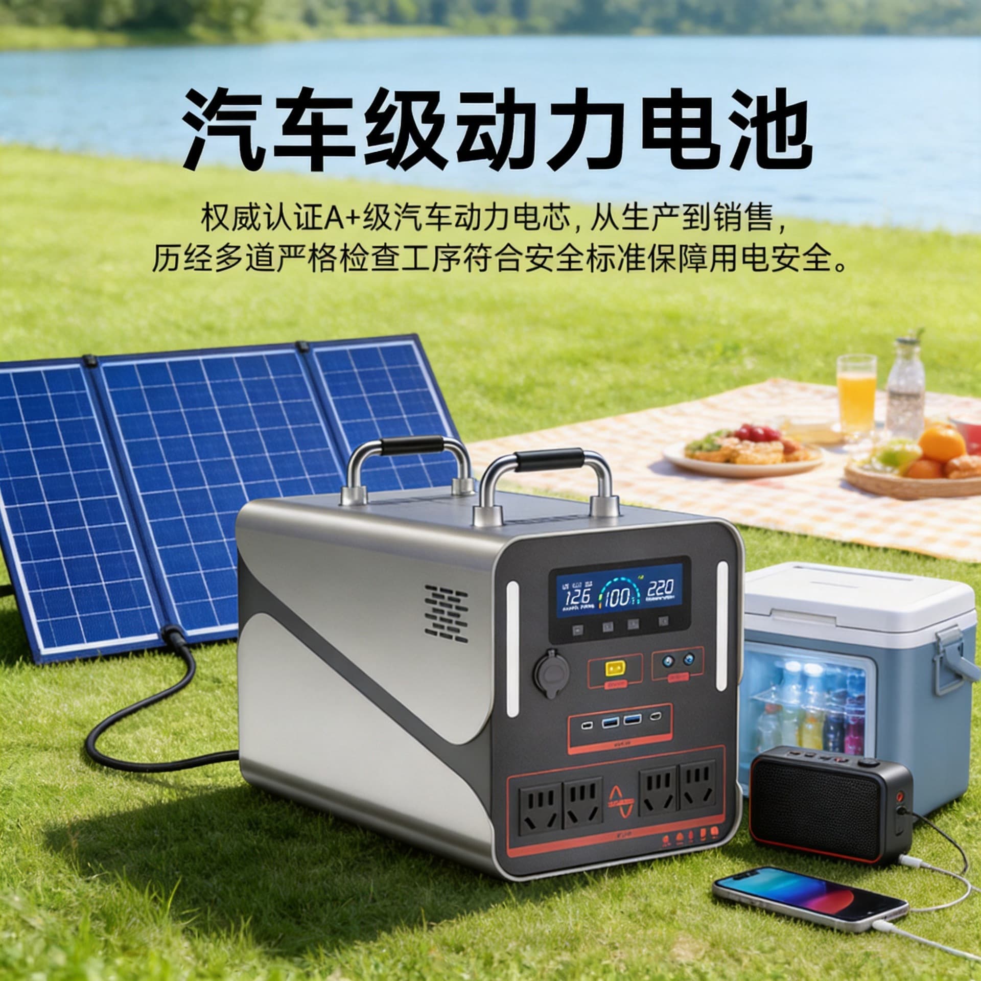 Export Supply 220V Portable Outdoor Power Station High Capacity Solar Charging RV Emergency Energy Storage Power Supply