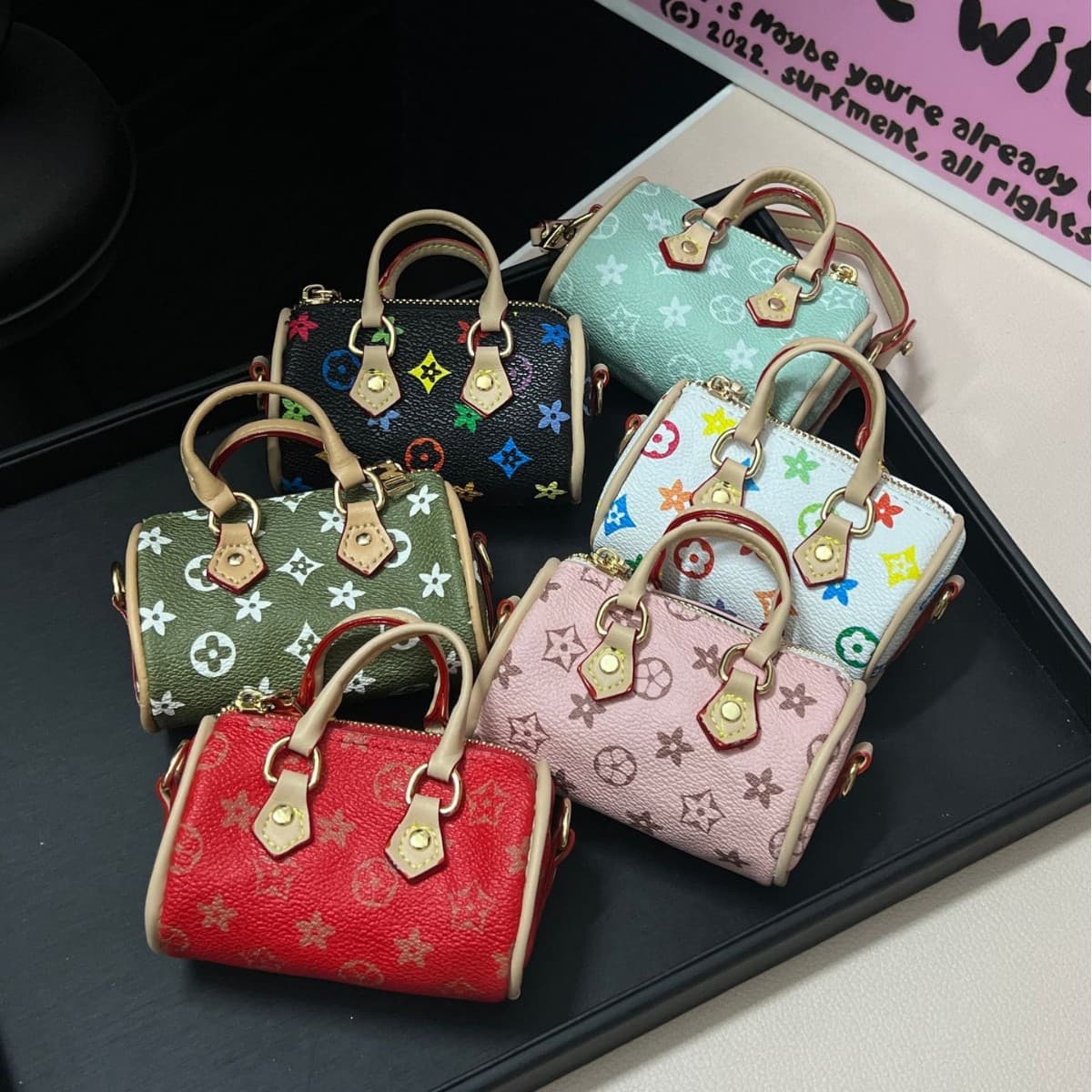 [Hot Recommendation] Mini Monogram Pillow Bag Coin Purse Earphone Case Bag Accessory Car Key Case Fashion Lipstick Case