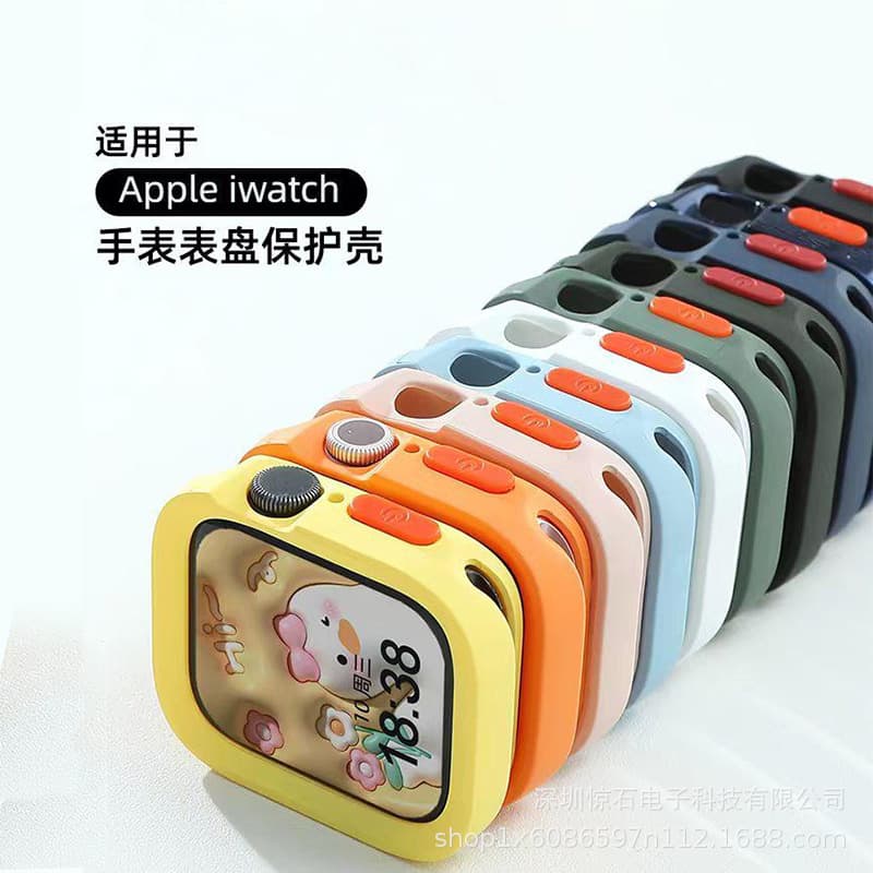 Compatible Apple Watch S10/S11 protective case, TPU electroplated watch case, iWatch silicone case
