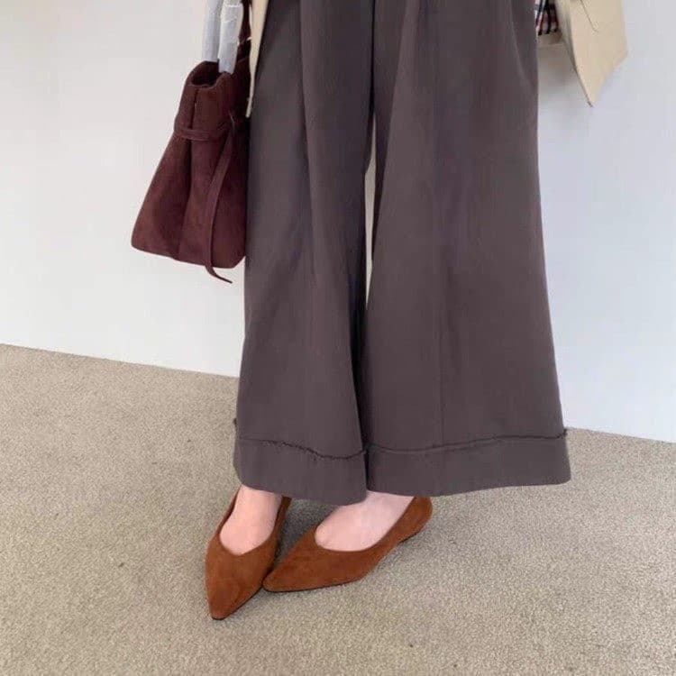 2026 New Slip-On Shoes Women's Shoes Versatile Spring and Summer Square Toe Brown Breathable Kitten Heel Women's Low Heel High-end