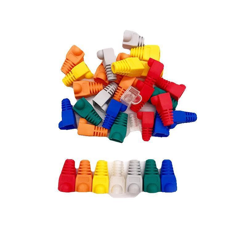 Colorful RJ45 Network Crystal Head Boot Cover Super Five Category Six Category Plastic Forming Computer Crystal Head Protection