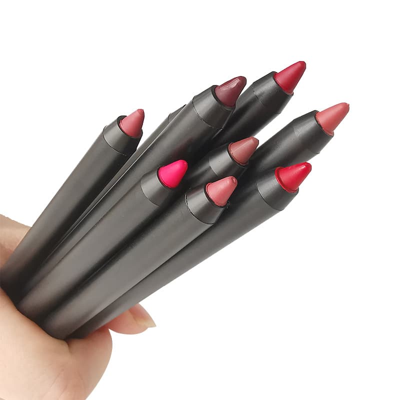 24-Color Foam Lipliner Pencil No Logo Easy to Apply Smooth Lipliner Hot-Selling Makeup Pencil for Cross-Border E-Commerce