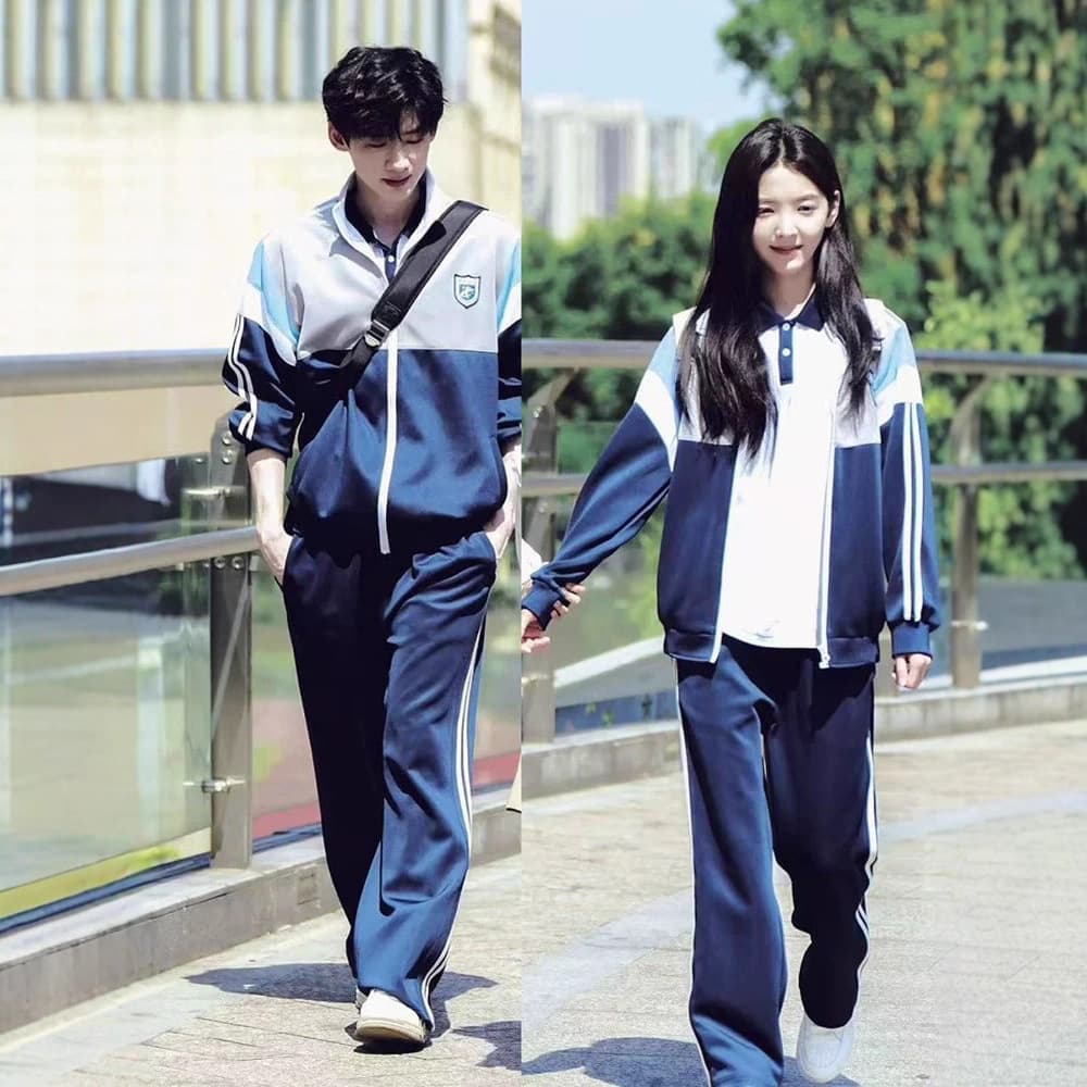 Hard to Please" same-style class uniform for middle school sports day, campus academic style three-piece set for high school students