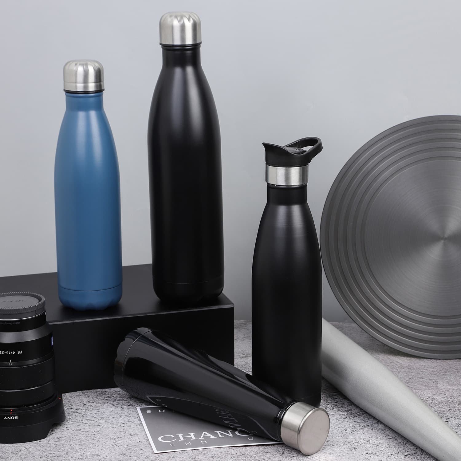 Factory 17oz Double-Wall Stainless Steel Vacuum Sports Bottle Portable Press Outdoor Hiking Water Bottle Cola Bottle