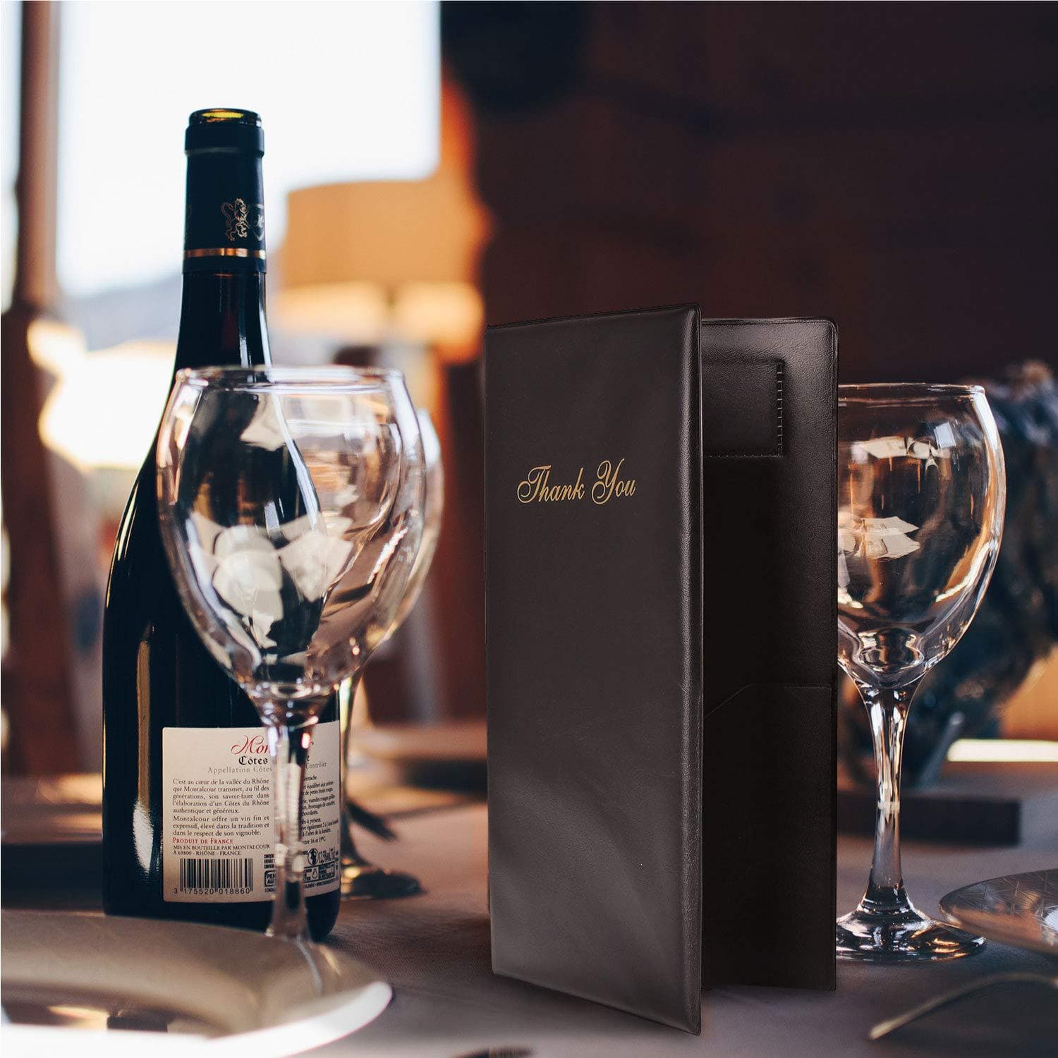 Factory wholesale bill holder PVC lambskin texture ordering book high-end hotel restaurant menu clip cafe cashier clip