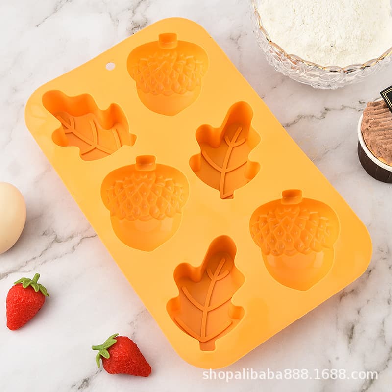 Factory Direct Halloween Series Harvest Festival Leaves DIY Baking Mold Silicone Cake Mold Home Baking Mold