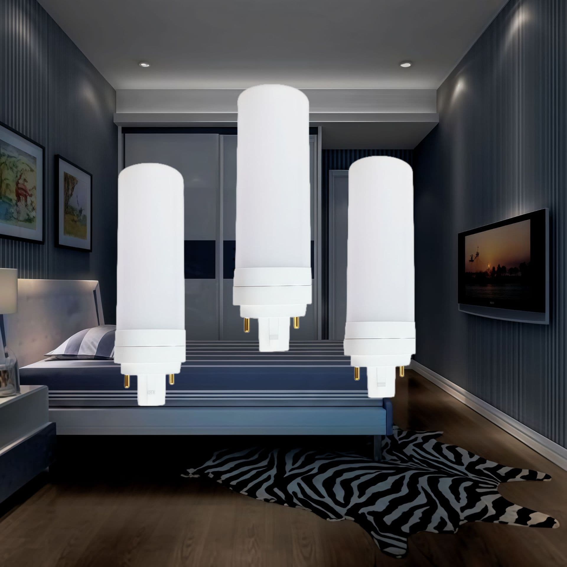 Double U-shaped horizontal plug fluorescent tube LED plug-in light horizontal plug-in light high brightness home lighting commercial lighting
