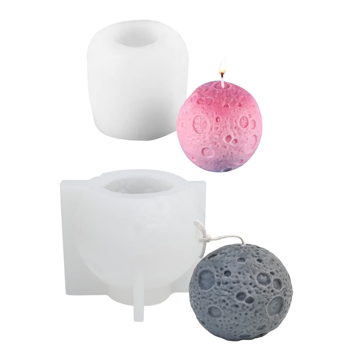 3D Stereo Moon Astronaut Silicone Mold Earth Scented Candle Silicone Mold Plaster Handmade Soap Mold