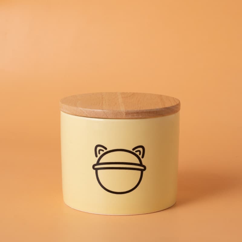 Yellow Ceramic Pet Urn, Airtight and Moisture-Proof for Small to Medium Dogs and Cats