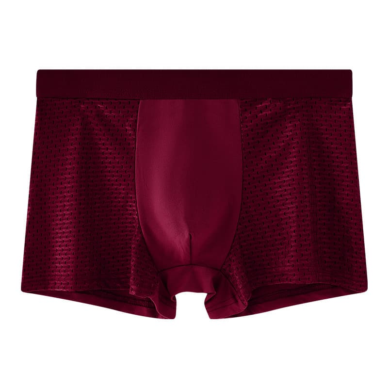 Men's Ice Silk Mesh Boxer Briefs Breathable Plus Size Sexy Youth Shorts Summer Factory Wholesale