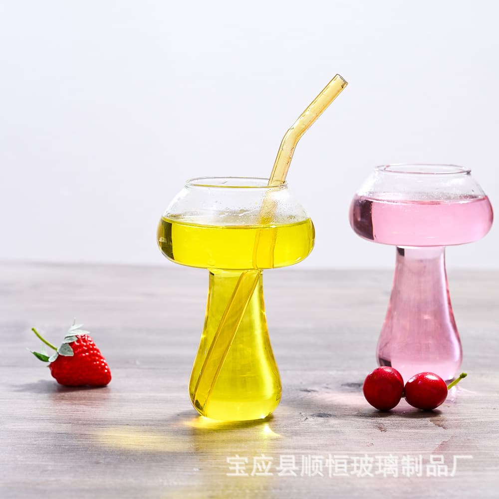 Bar Transparent Glass Cocktail Cup Creative Mushroom Glass Champagne Glass Wine Glass Unique Glassware