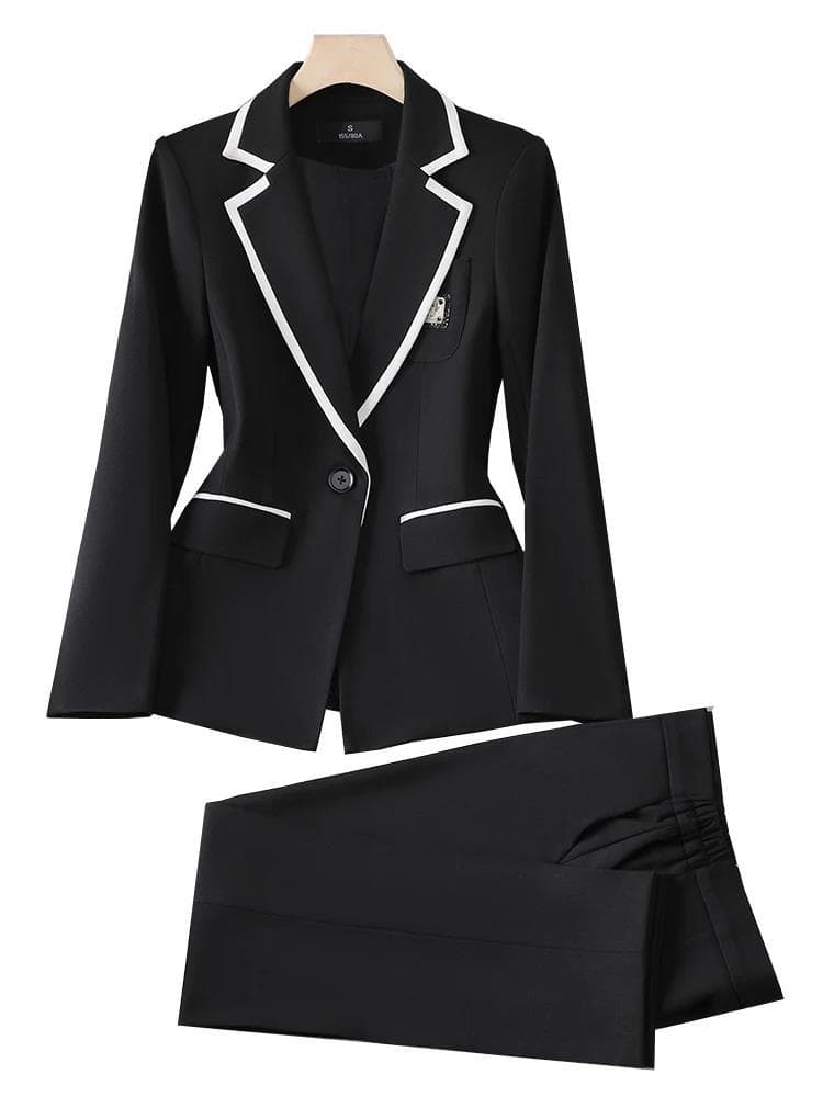 Formal Women's Suit Pants Set Autumn Winter New Fashion Apricot