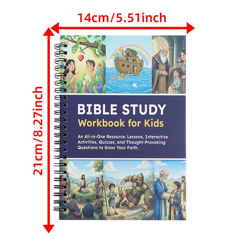 Bible Study Workbook for Kids Hardcover Spiral Children's Story Picture Book Early Education Teaching Aids