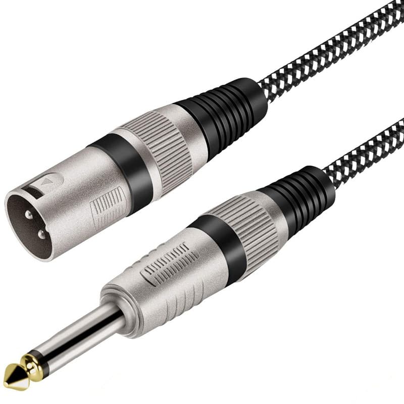 1/4 inch TRS Cable 6.35mm Stereo Balanced Live Audio Cable for Electric Guitar Bass Microphone