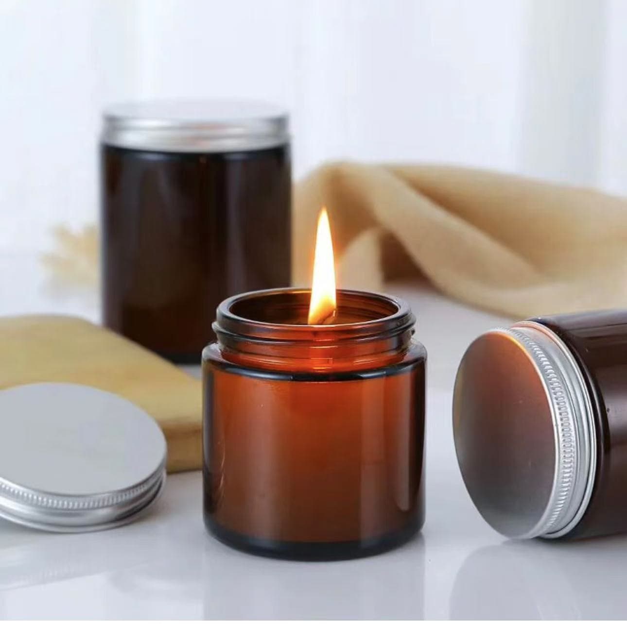100g tea-colored candle jar aromatherapy wide-mouth brown scented candle cup 250ml transparent DIY sampling bottle in stock