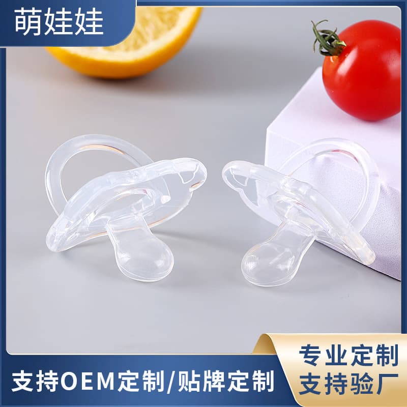 Cross-border food-grade silicone anti-colic newborn pacifier, flat head, day and night sleep-inducing baby pacifier
