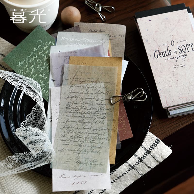 Twilight Gentle Monologue Series Material Book - English Letters Handmade DIY 6 Styles