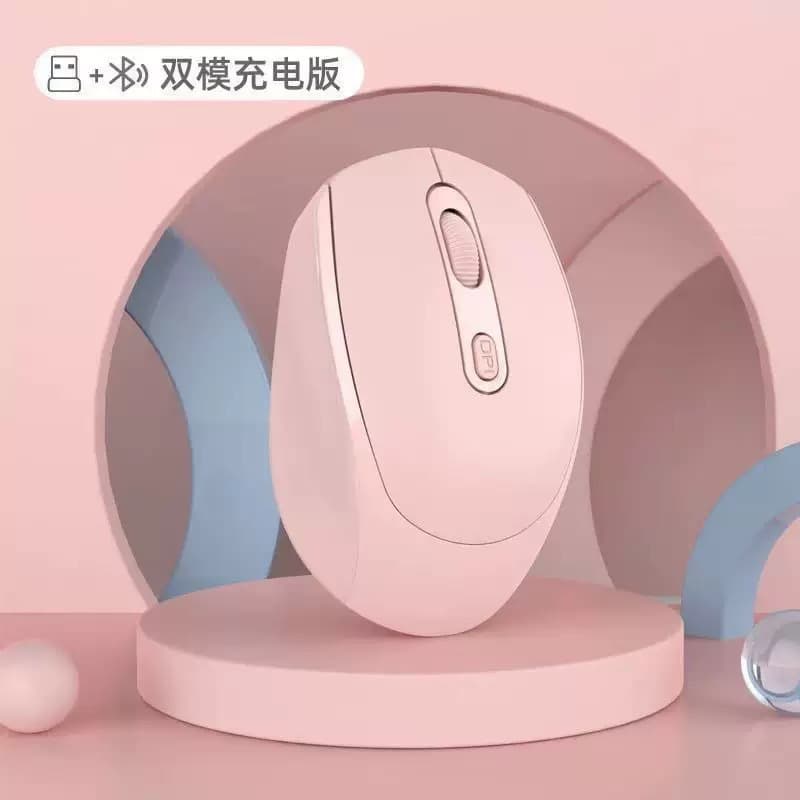 Cross-Border Best Seller 7247 / Viper M11 Black Glowing Mouse Pink Cute Wireless Bluetooth Dual-Mode Mouse for Home Use