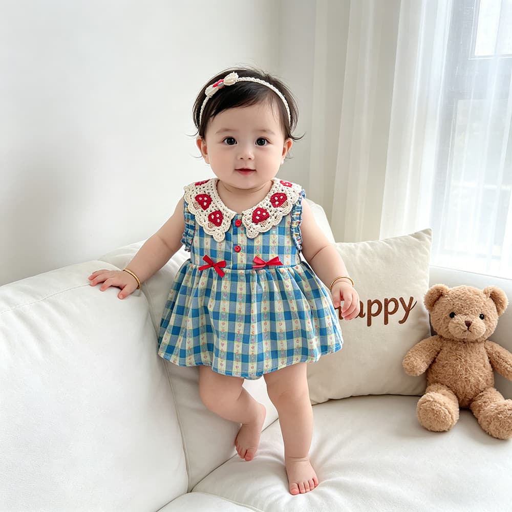 Baby Summer Outfit, Newborn Going-Out Wear, Sleeveless Vest Dress Bodysuit, Thin Summer Romper