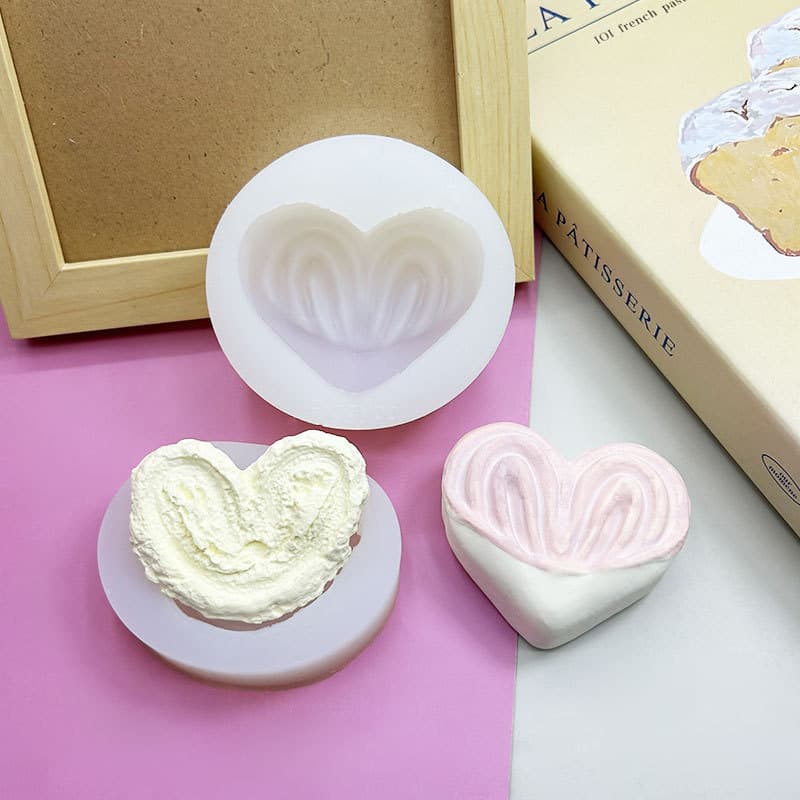 Chocolate Biscuit Heart Biscuit Silicone Mold Mousse Cake Fondant Icing Resin Aromatherapy Plaster Candle Mold