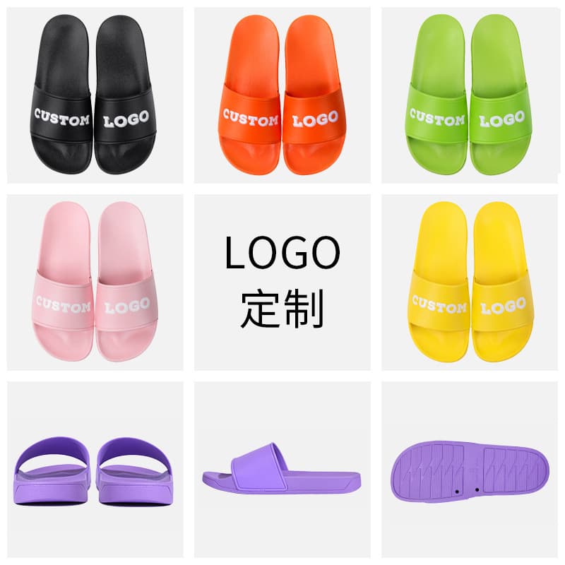 Custom LOGO Pattern Creative Slide Sandals for Home Bathroom, Trendy Couples Flip Flops Wholesale