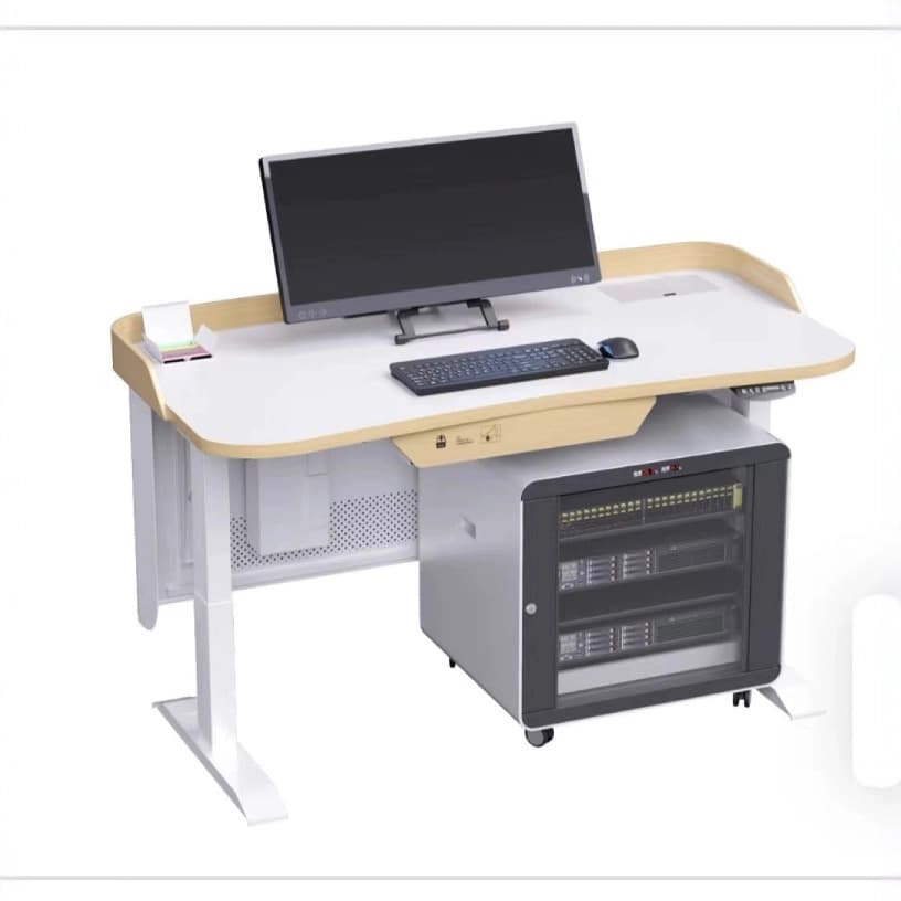 Conference Room Lectern Speaking Desk for Language Labs, Small Classroom Operation Desk Teacher Multimedia Table Adjustable Height