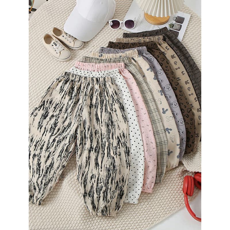 Kids Ice Silk Mosquito Repellent Pants Summer Thin Boys Baby Long Pants Middle and Big Kids Crotch Pants Girls Lantern Pants