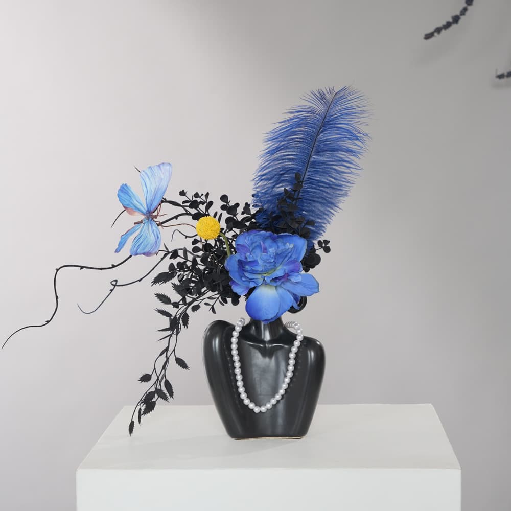 Artificial Flower Black Floral Material Artificial Plant Leaf Spike Home DIY Decoration Photography Prop Cross-border Hot