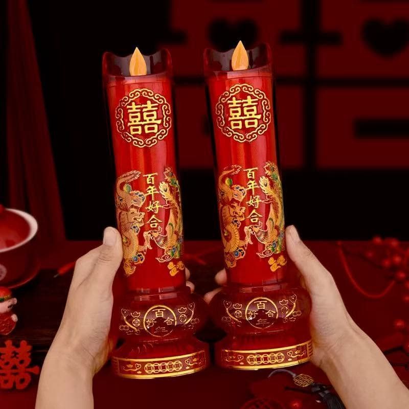 Wedding Electronic LED Candle, Smoke-Free, Eco-Friendly, Long-Lasting Light, Wedding Decoration, Happy Candle, Complete Wedding Supplies