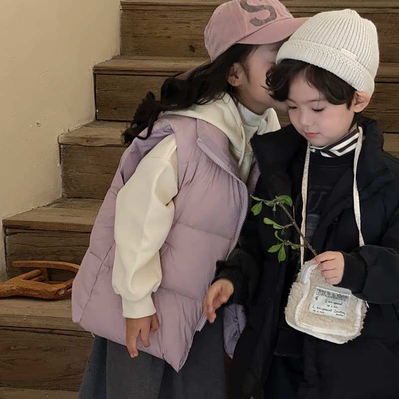 New Style Children's Down Vest for Autumn and Winter, Thickened Stand Collar Vest for Boys and Girls, Korean Fashionable Waistcoat