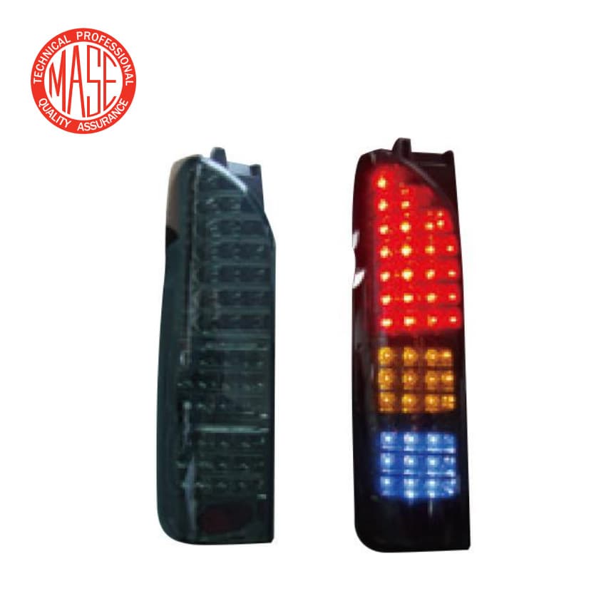 Compatible with 2005-2010 Toyota Hiace HIACE Rear Tail Light Rear Bumper Light LED White Base Smoked Lens Brake Light