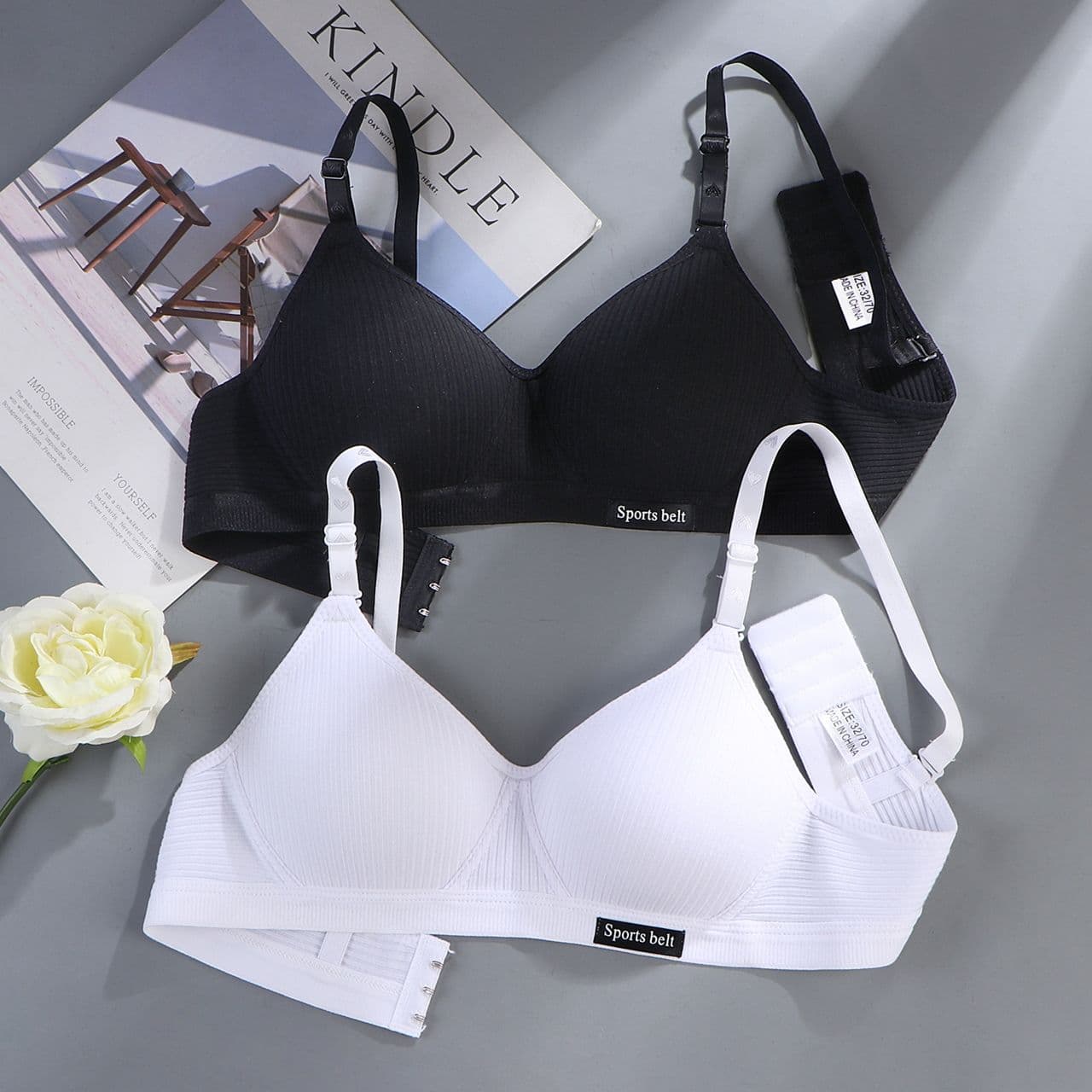 Girls' amusement park small breasts push-up bra without steel ring to make it look bigger and thinner sleeping manufacturer direct sales wholesale bra
