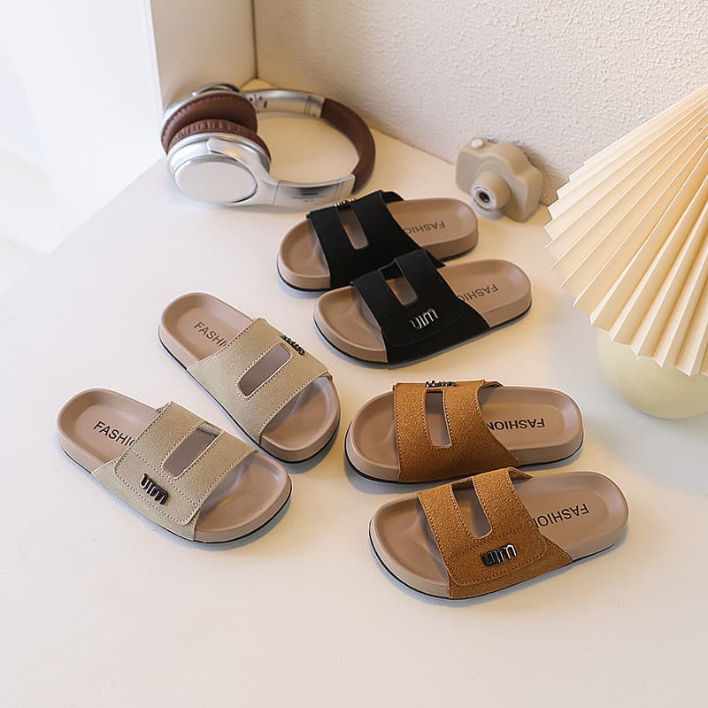 Birkenstock Boys Cork Sandals 2026 Summer New Children's Indoor and Outdoor Sandals for Middle and Older Kids Slide Sandals