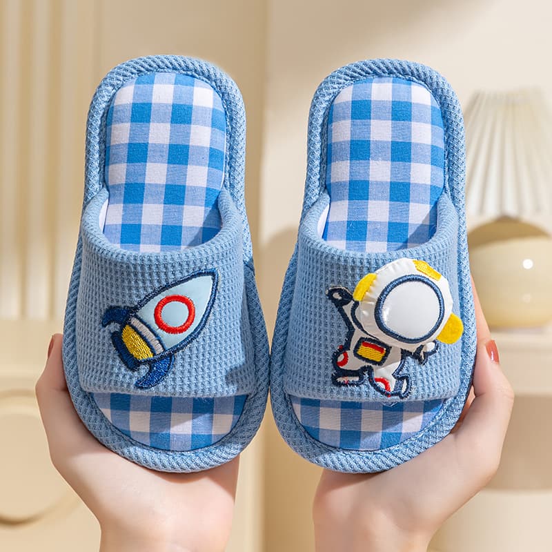 Children's slippers, linen, indoor, kindergarten, girls, spring and autumn, children's, baby, boys, floor non-slip home shoes