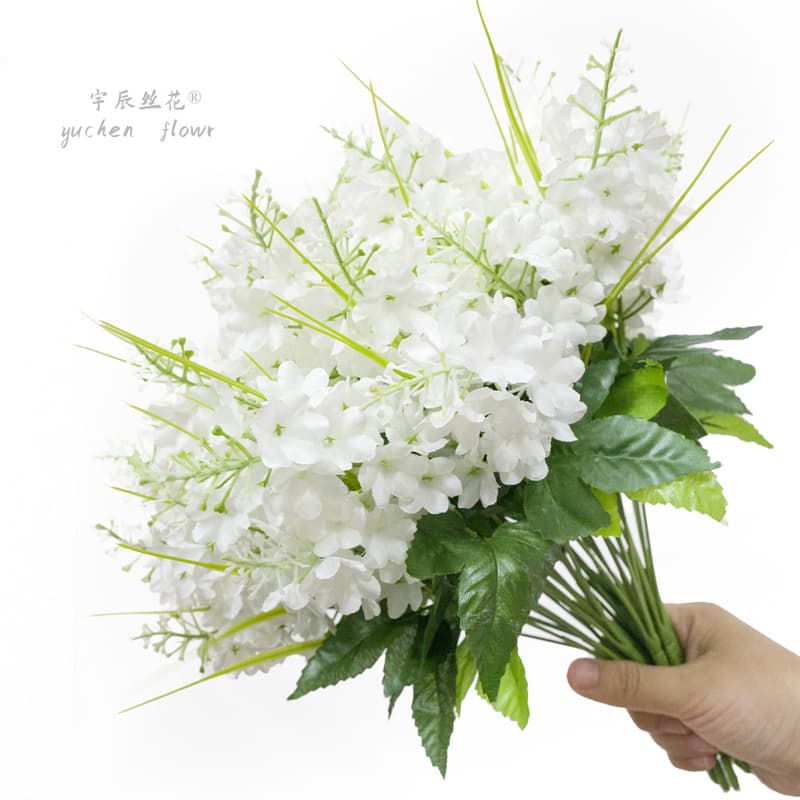 Wholesale Artificial Flower Bouquet 5-Head Hyacinth Fake Flowers Lavender Silk Flowers Home Decoration Floral Arrangement Greenery