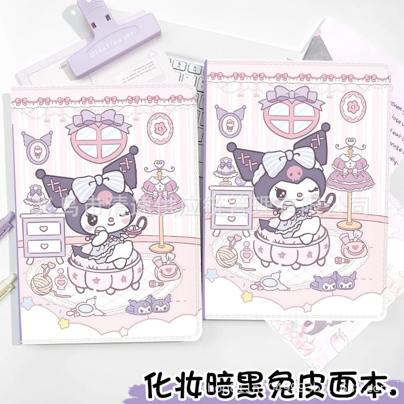 A5 makeup dark rabbit leather full color page notebook trendy cool hardcover cartoon student high-value hand ledger