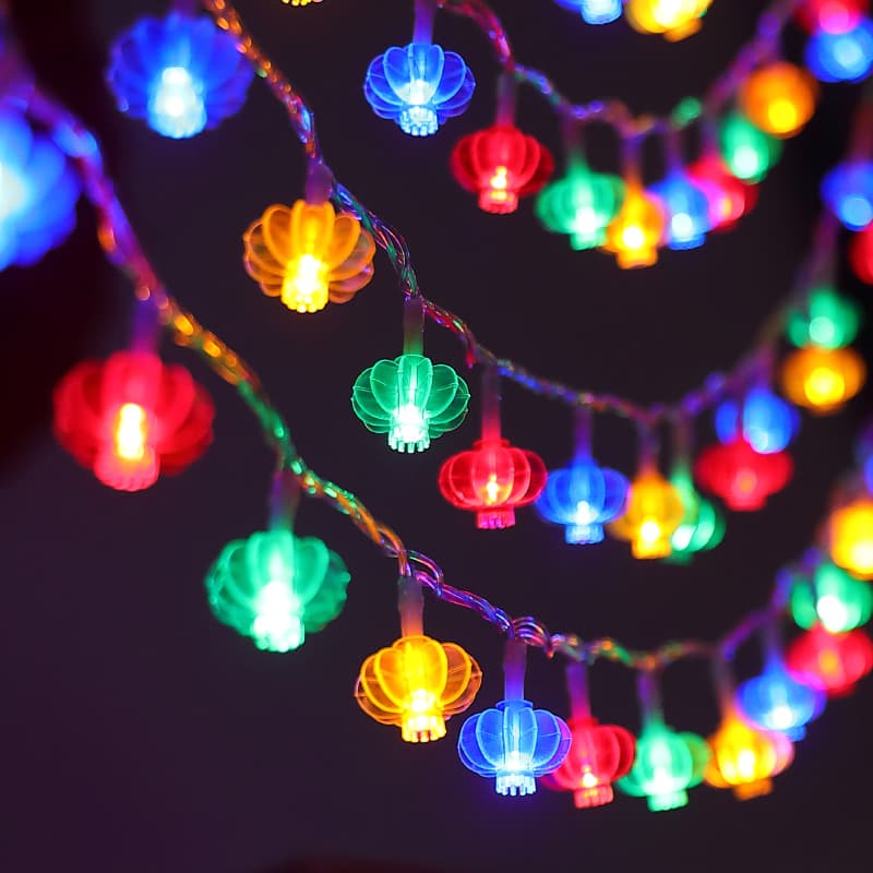 Year of the Horse Mid-Autumn Red Lantern LED Mini Lights Twinkle String Lights Starry Sky Horse Year Chinese New Year Spring Festival Decorative Lights