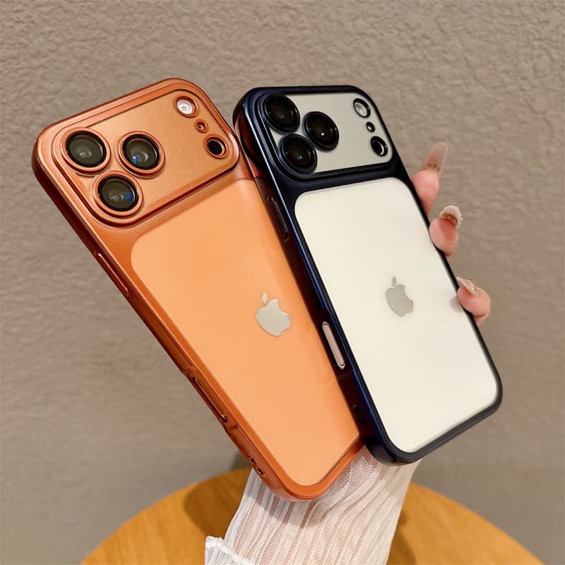 Compatible with iPhone 17 Pro Max Case Frosted TPU Electroplated Apple 16 Full Coverage Lens Film Soft Protective Cover