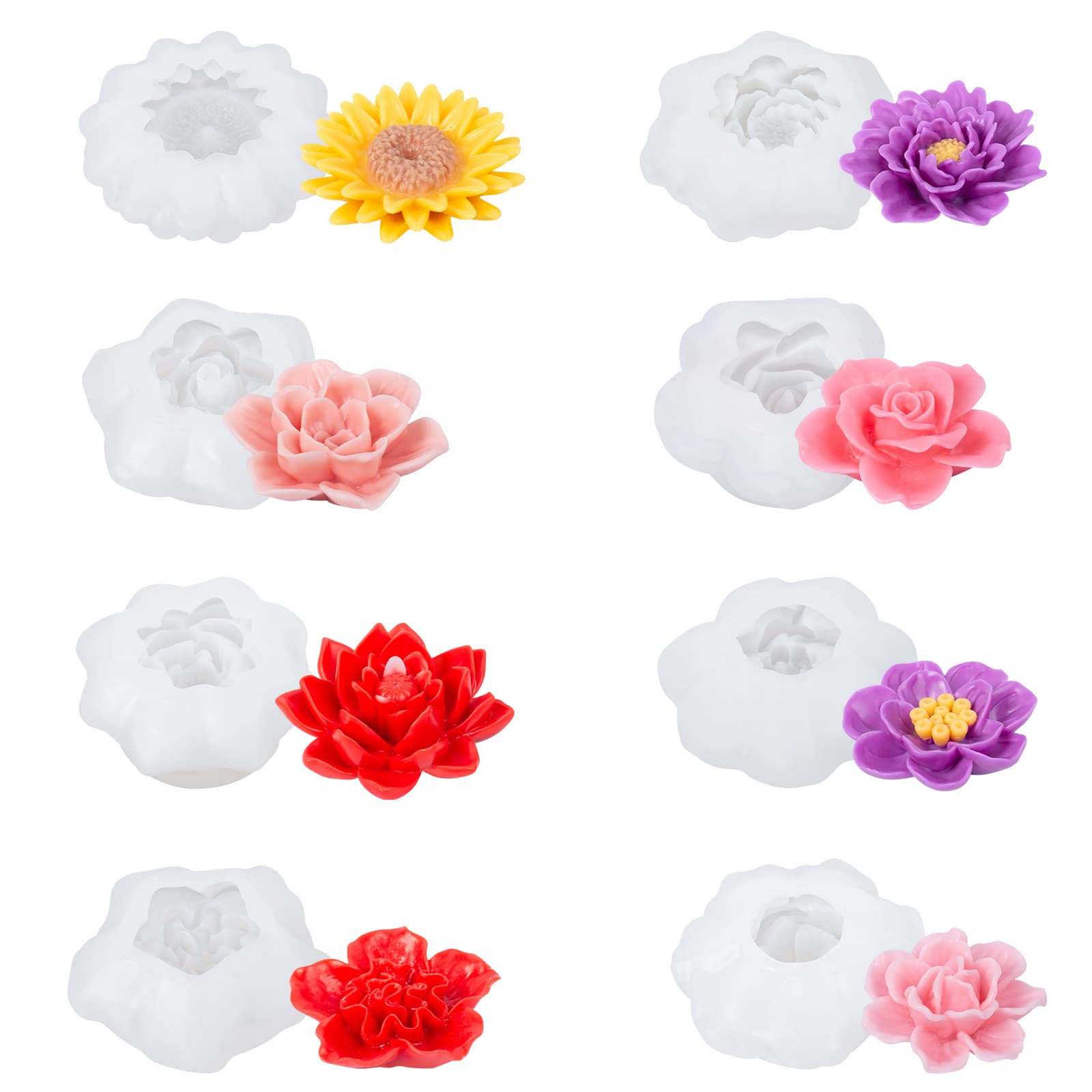 Sanxin Flower Aromatherapy Candle Silicone Mold Rose Peony Flower Chrysanthemum Chocolate Plaster Epoxy Abrasive Tool