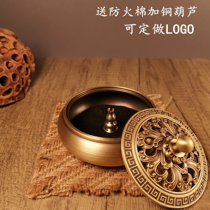 Factory Wholesale Three-Legged Brass Incense Burner, Yellow Copper Home Indoor Sandalwood Burner, Antique Style Incense Burner, Aromatherapy Burner, Cross-Border