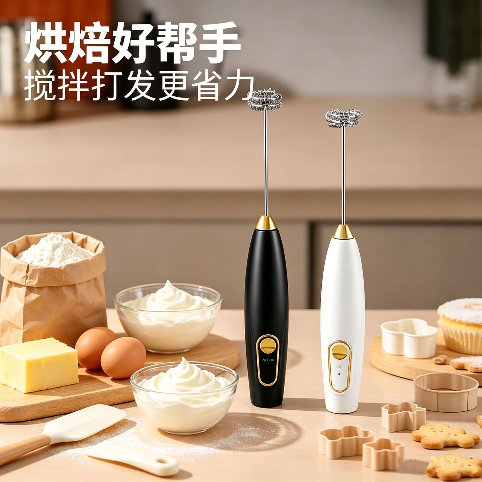 Cross-border wireless electric milk frother household coffee frother electric egg beater multi-function stirring stick milk machine
