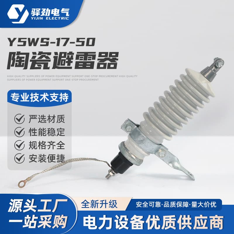Y5WS-17/50 10KV High Voltage Ceramic Zinc Oxide Arrester Outdoor Ceramic Sheath Arrester Lightning Protection