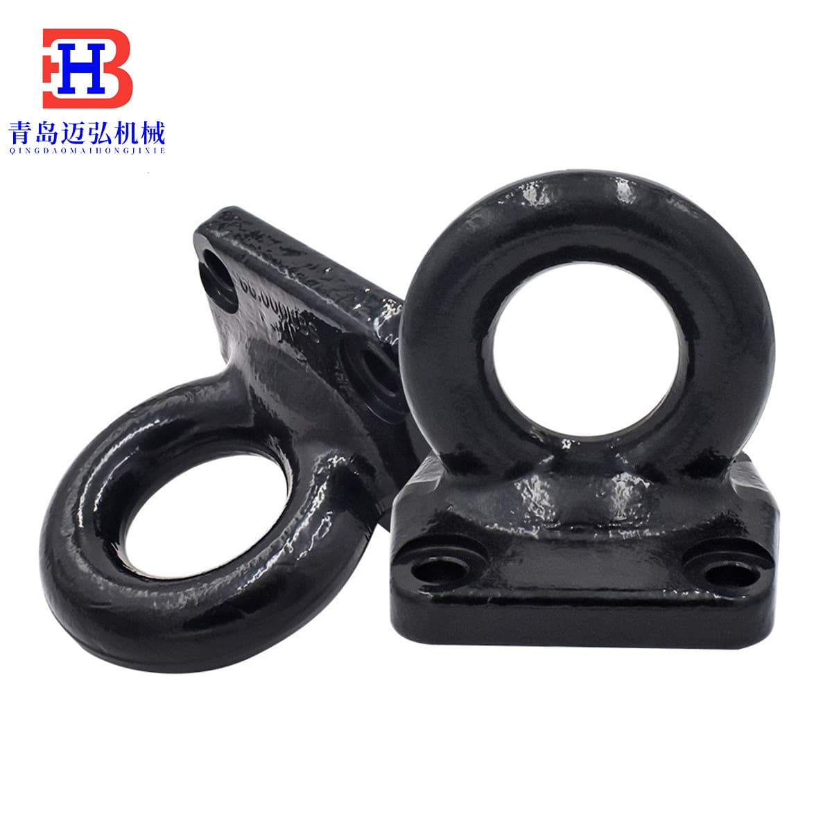 Cross-border hot-selling manufacturer direct trailer ring forged black four-hole tow ring car modification accessories 14000lbs