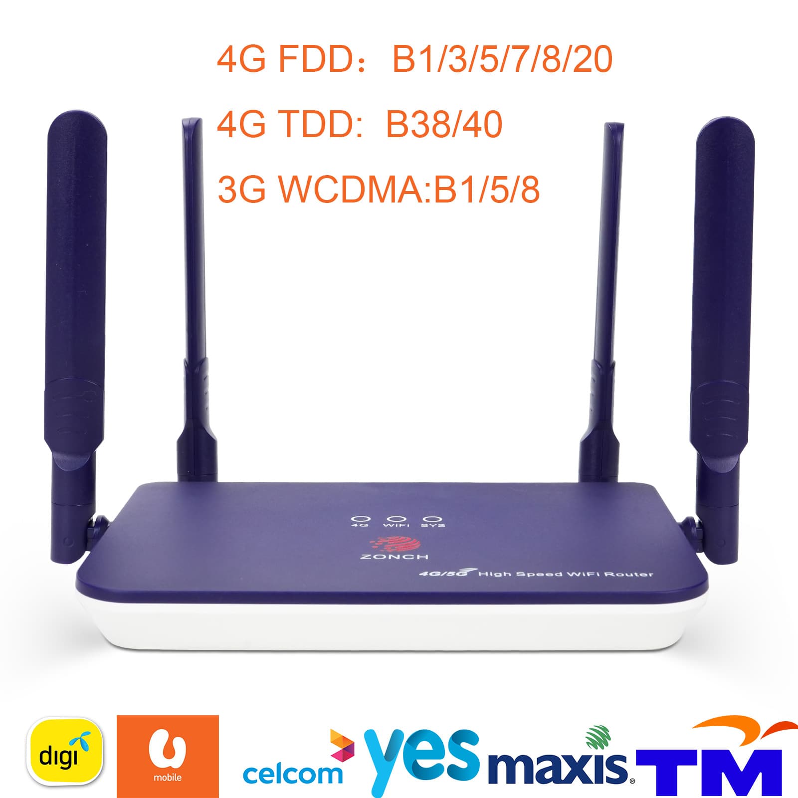 ZONCH B620 4G CPE Wireless Router, Supports Type C Power Supply and Malaysian MOD Unlimited Data