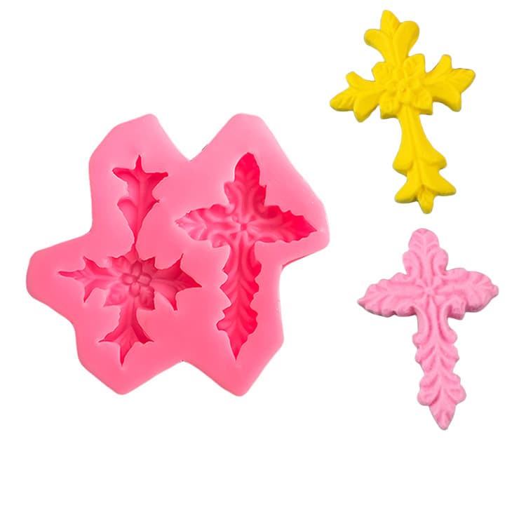 Assorted Cross Brooch Hairpin Liquid Silicone Mold Baking Chocolate Mold Decorative Cross Clay